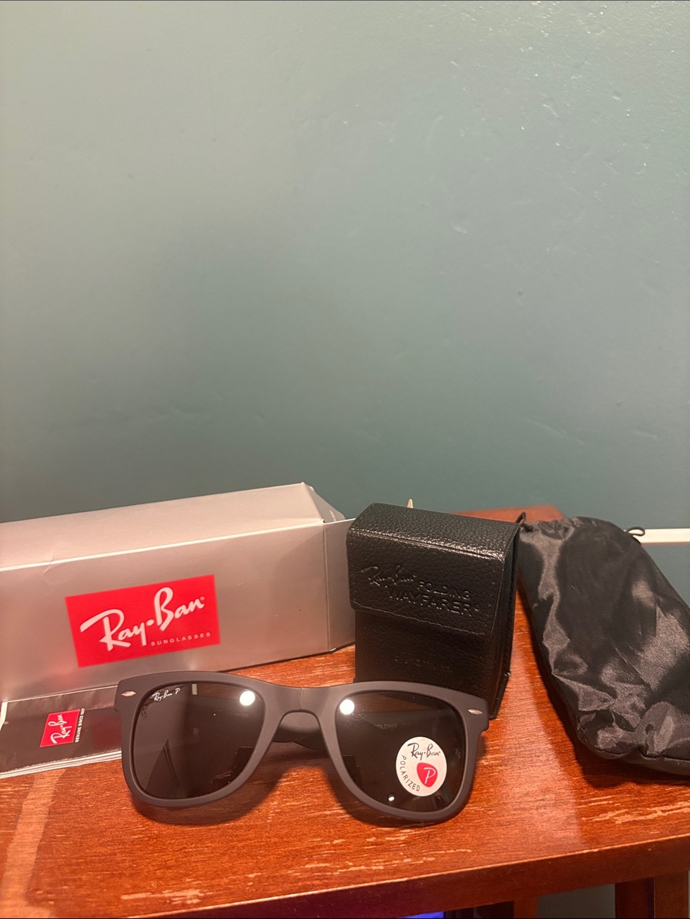 Ray Ban polarized foldable sunglasses